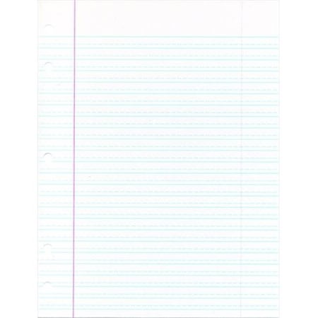 School Smart School Smart 085243 Sulphite Cursive Ruled Short Way Notebook Paper With Margin; White 85243
